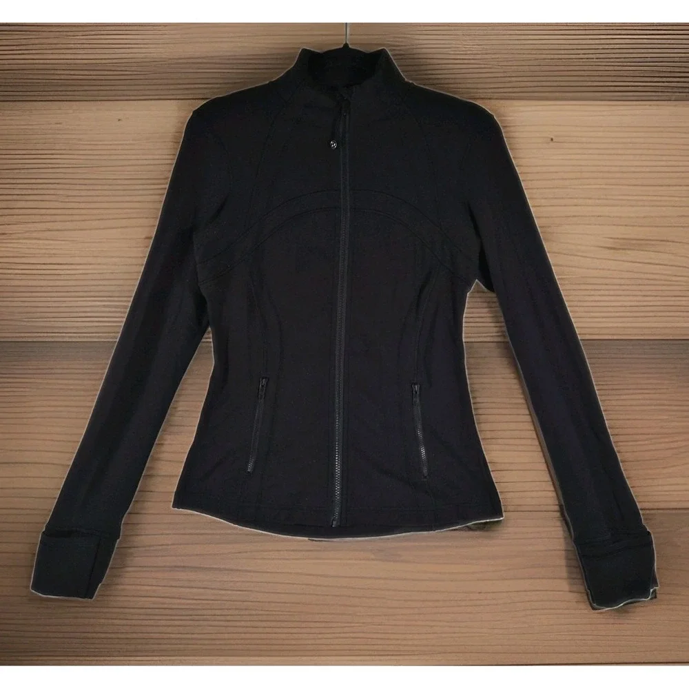 Lululemon Define Jacket Black Full Zip Women's Size 6 Luon Thumbholes